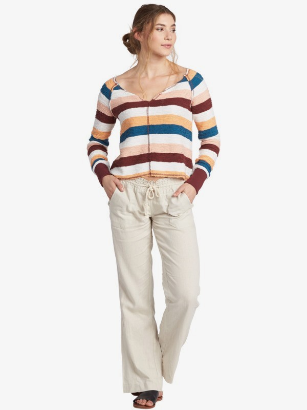 Oceanside Pantalon évasé Beige Femme