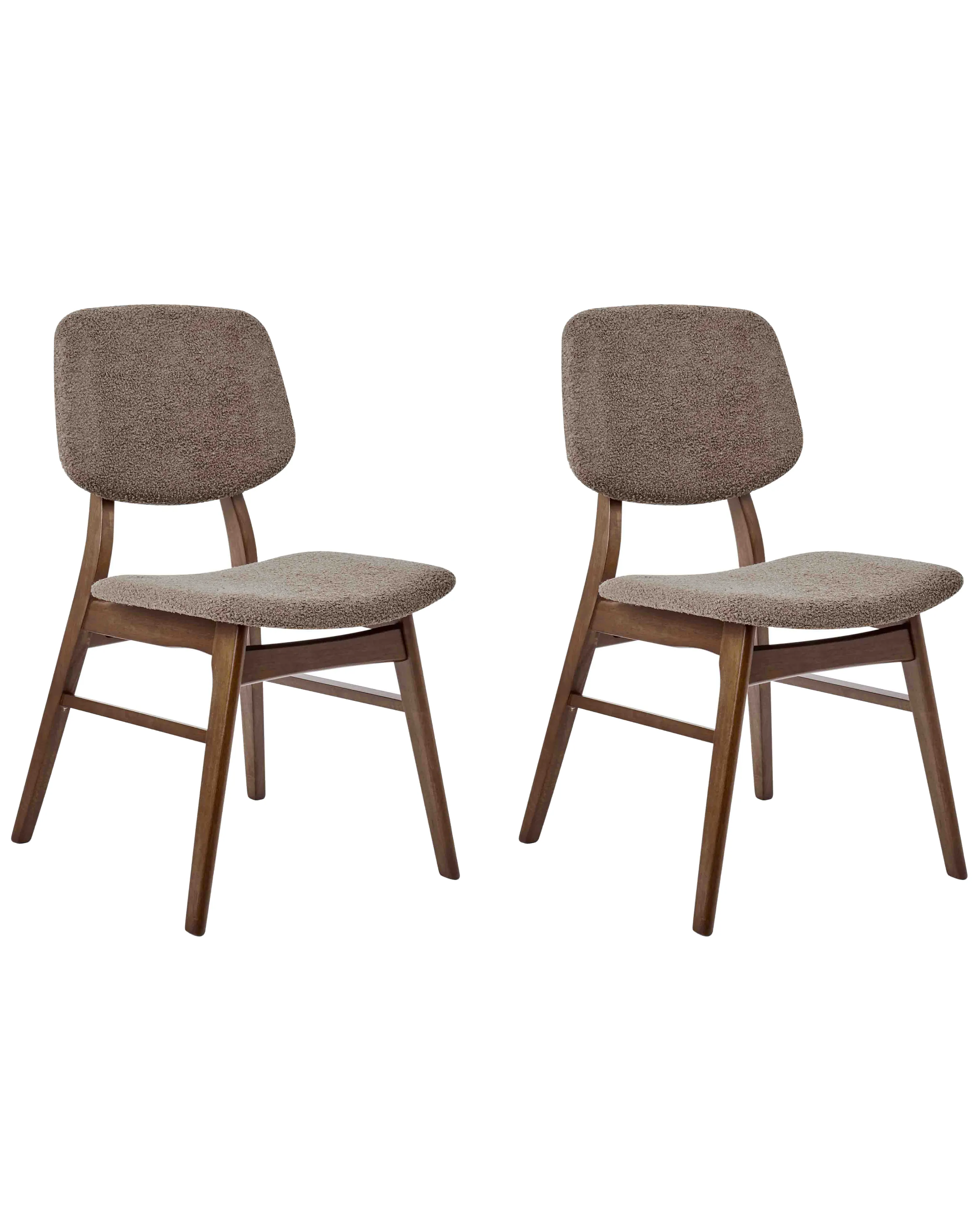 Set van 2 eetkamerstoelen ELAINE Hout Donkerbruin/taupe