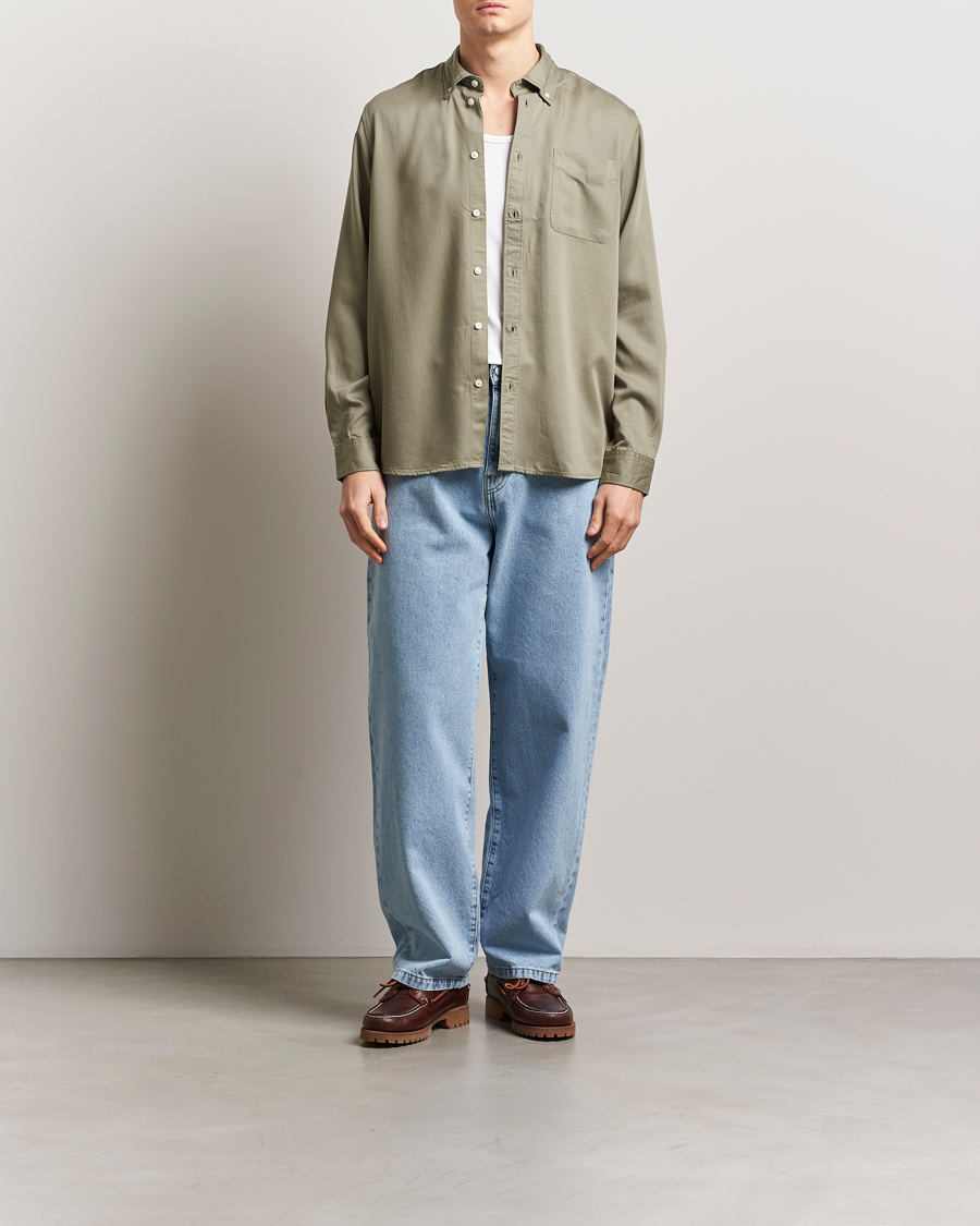 Les Deux Kent Tencel Shirt Lichen Green