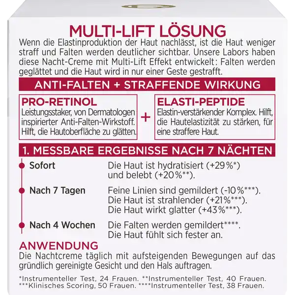Anti-Falten Feuchtigkeitsspendende Nachtcreme Multi-Lift