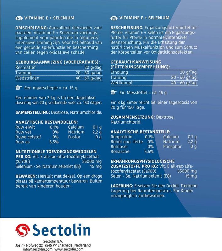 Sectolin Vitamine E selenium equi 1kg