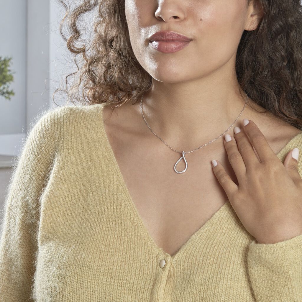 Collier Netta Argent Blanc Oxyde De Zirconium