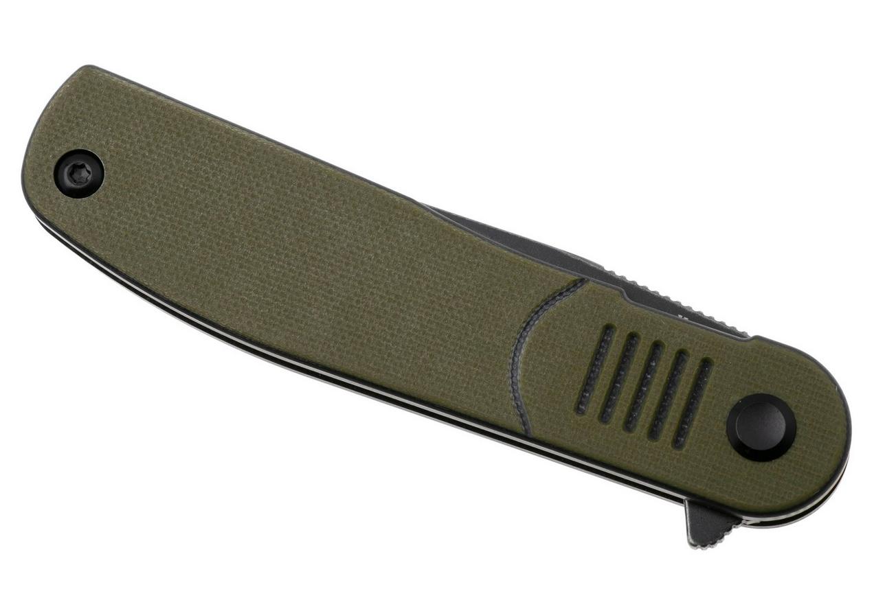 Tenable Knives Einar T2072A1 Blackwashed Nitro-V, Olive Green Black G10, zakmes, Justin Lundquist design