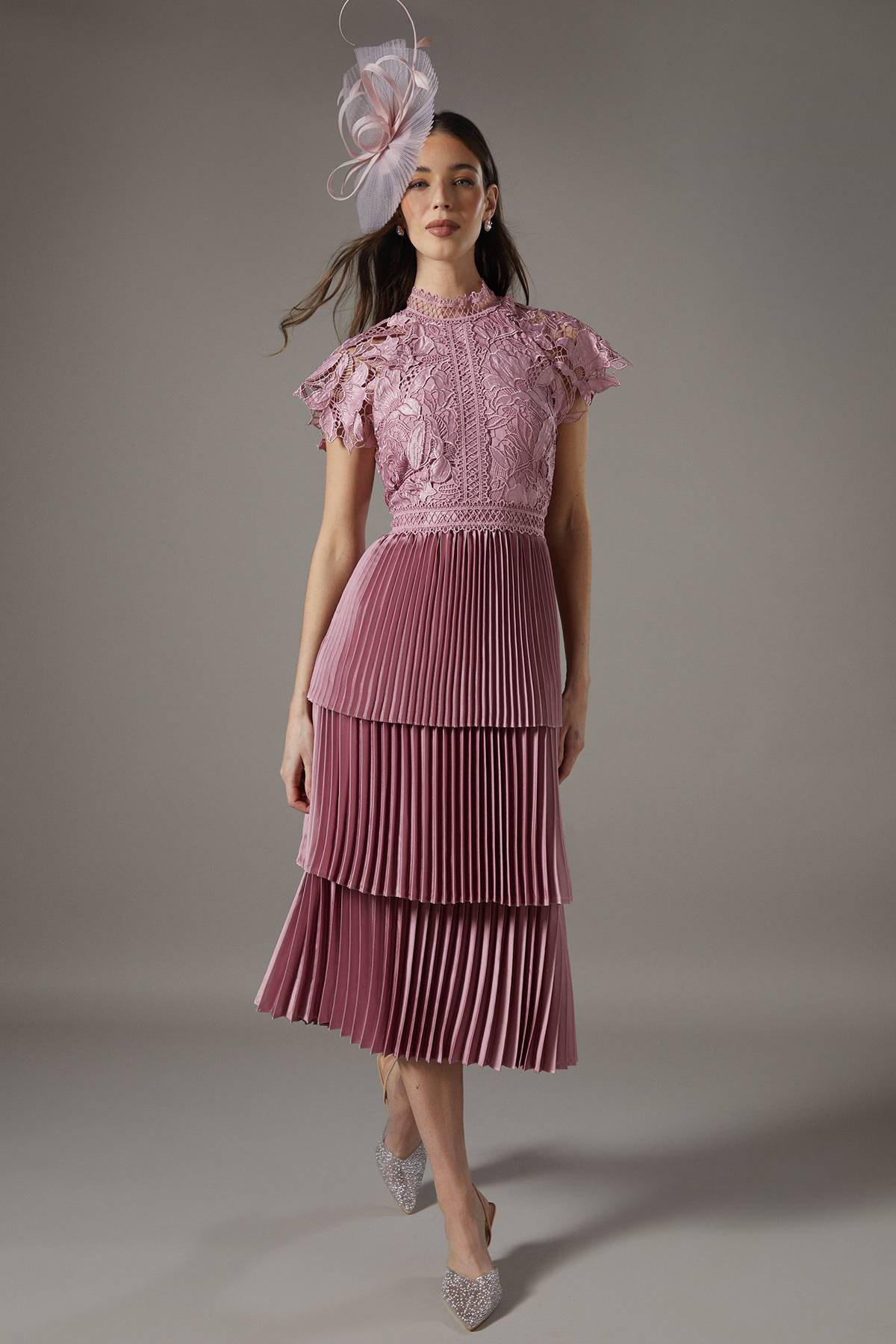 Coast Robe Étagée en Dentelle Satinée