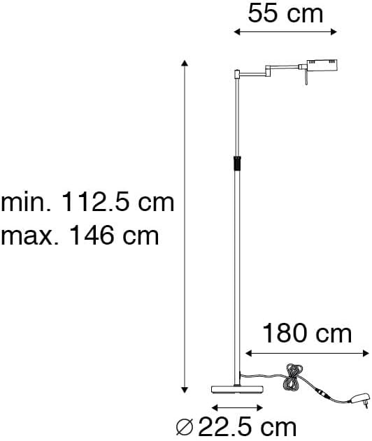QAZQA - Modern Design Stehleuchte I Stehlampe I Standleuchte I Lampe I Leuchte Bronze inkl. LED mit Touch Dimmer - Notia Dimmer I Dimmbar I Wohnzimmer I Schlafzimmer - Stahl Länglich - I (nicht austau