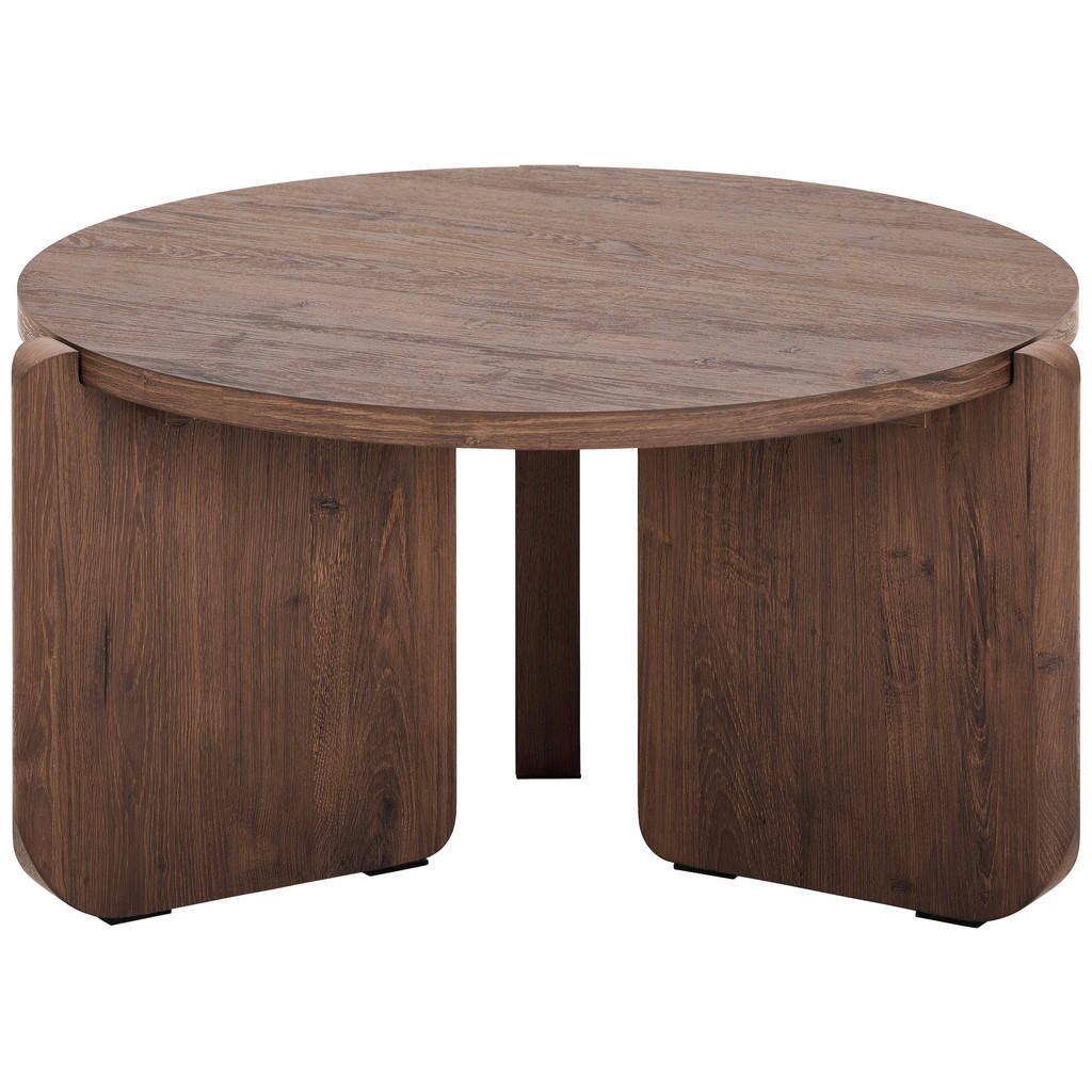 Livetastic Couchtisch Braun Holzwerkstoff rund Stativgestell