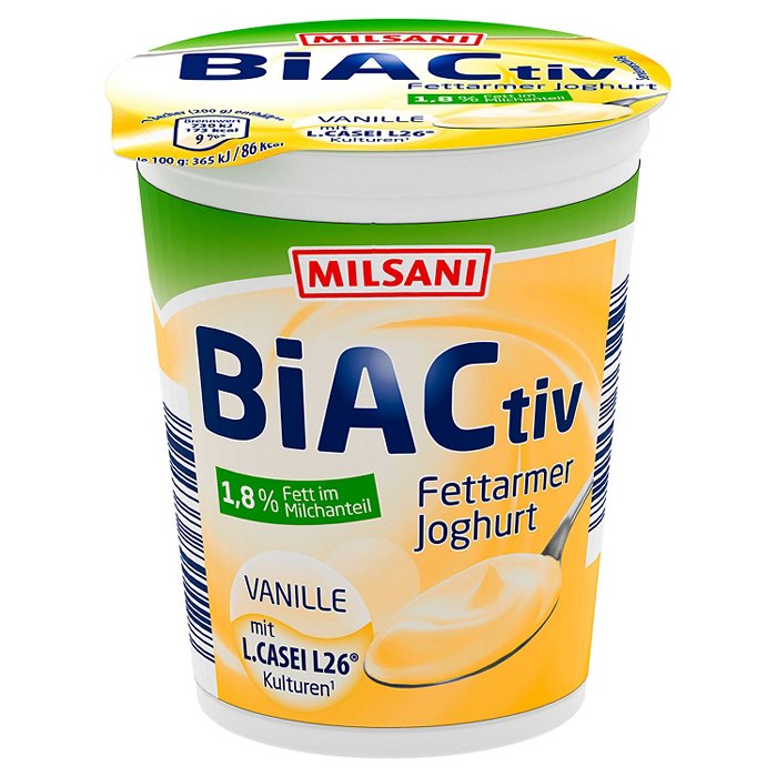 MILSANI BiACtiv Fettarmer Joghurt Vanille 1,8% Fett 200 g