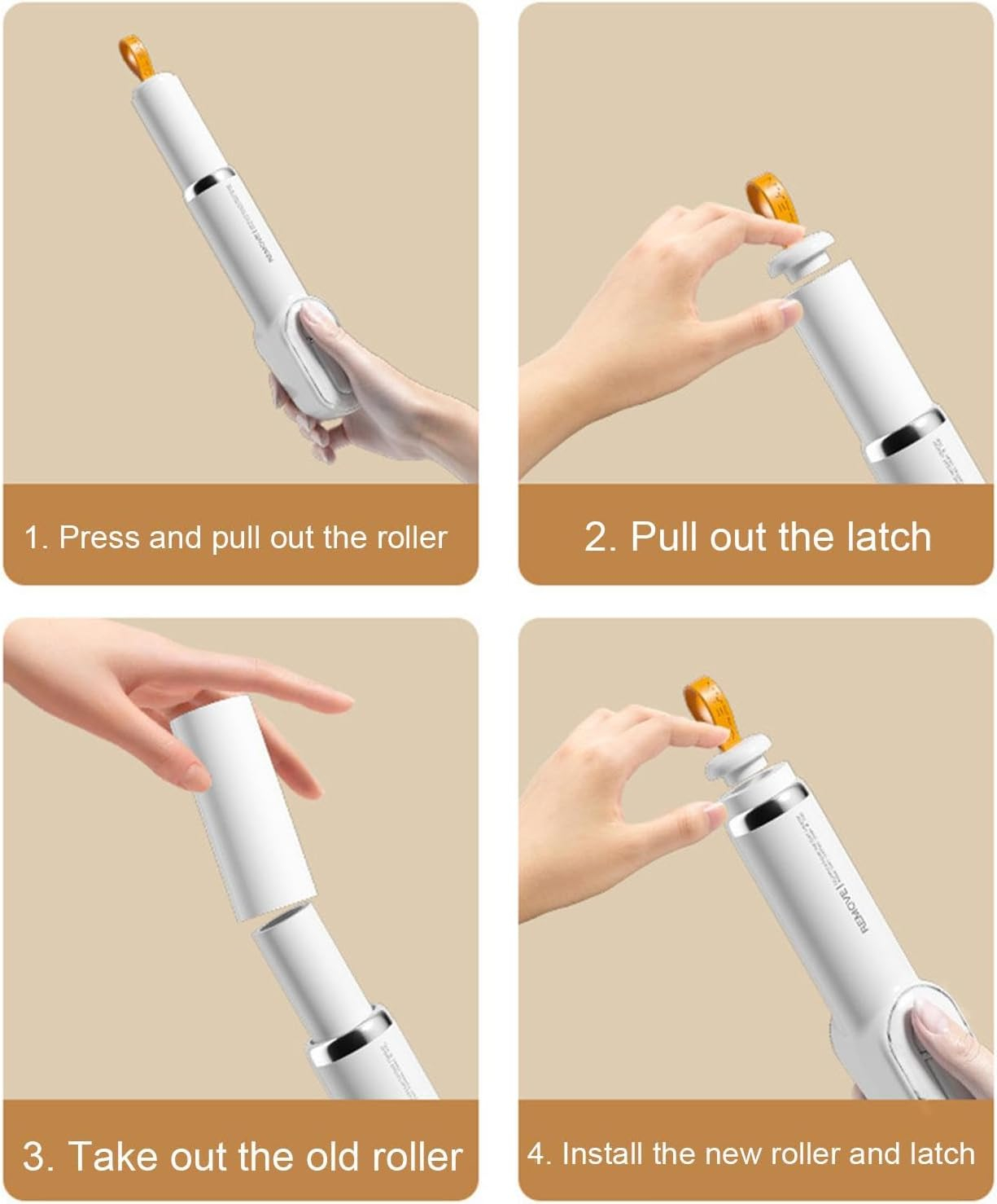 2in1 Fussel Entferner Bürste inkl. Papier Fusselrolle Tierhaarentferner für Möbel / Textilien - Weiss