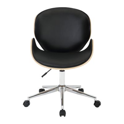 Chaise HERCULE - Bois multiplis imitation chêne clair et polyuréthane noir