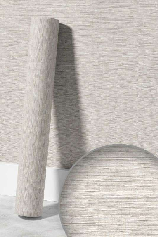 Vliesbehang gemêleerd met textielreliëfpatroon – beige, bruin, grijs #1
