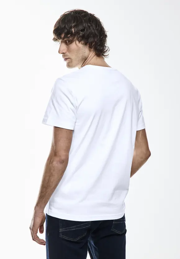 Basic V-Neck  T-Shirt - White
