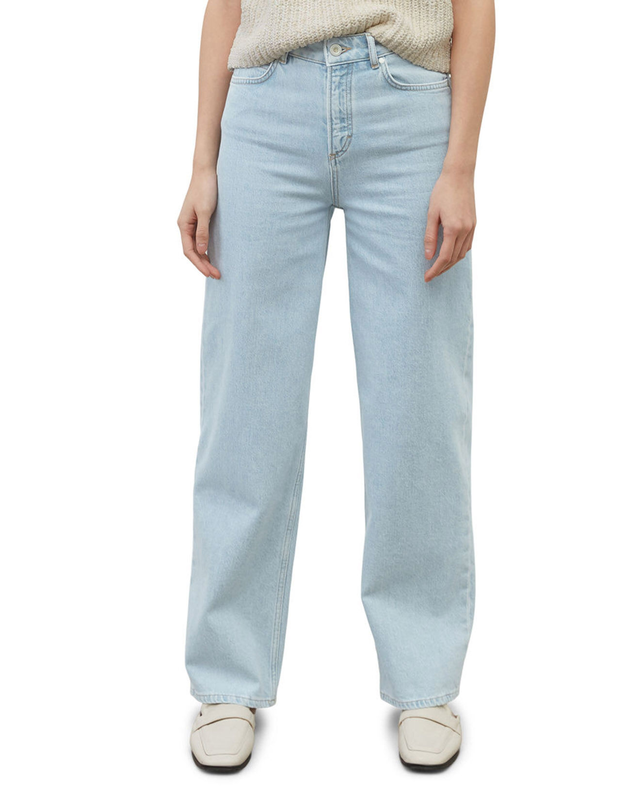 Marc O'Polo Jean Widefit Taille haute bleu clair