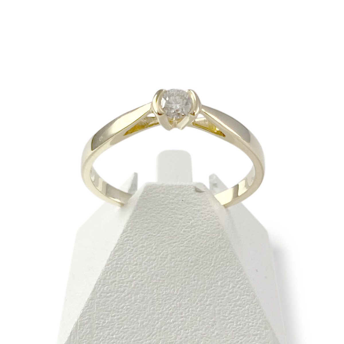Bague solitaire d'occasion or 750 jaune diamant 0.10 carat