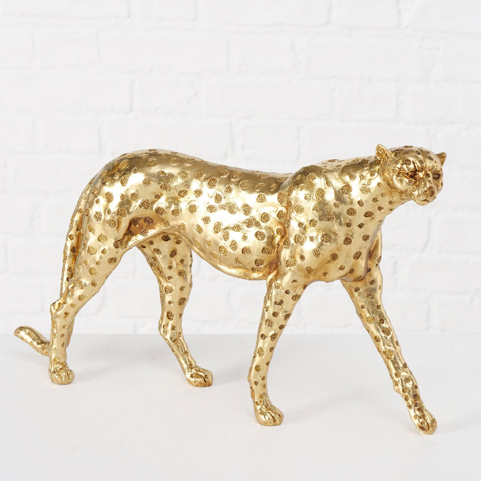 Dekofigur GEPARD 26 cm goldfarbig