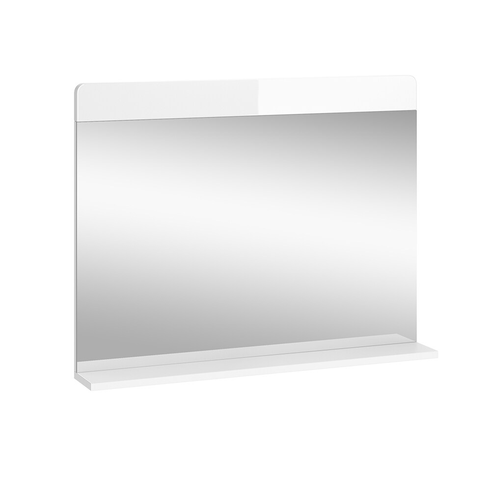 Vicco Badezimmerspiegel Izan Weiß Hochglanz 80 x 62 cm mit Regal