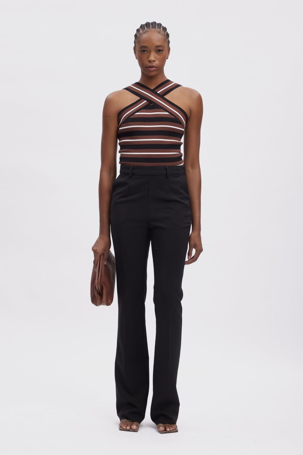 Gestuz Shilagz Top 106044 brown black striped