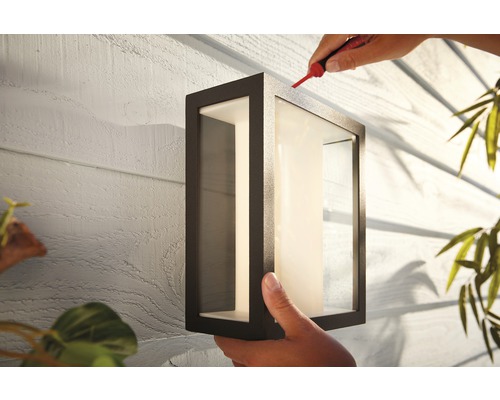 Philips Hue LED wandlamp White & Color Ambiance 1200 lm zwart 24x19 cm - Compatibel met SMART HOME van Hornbach