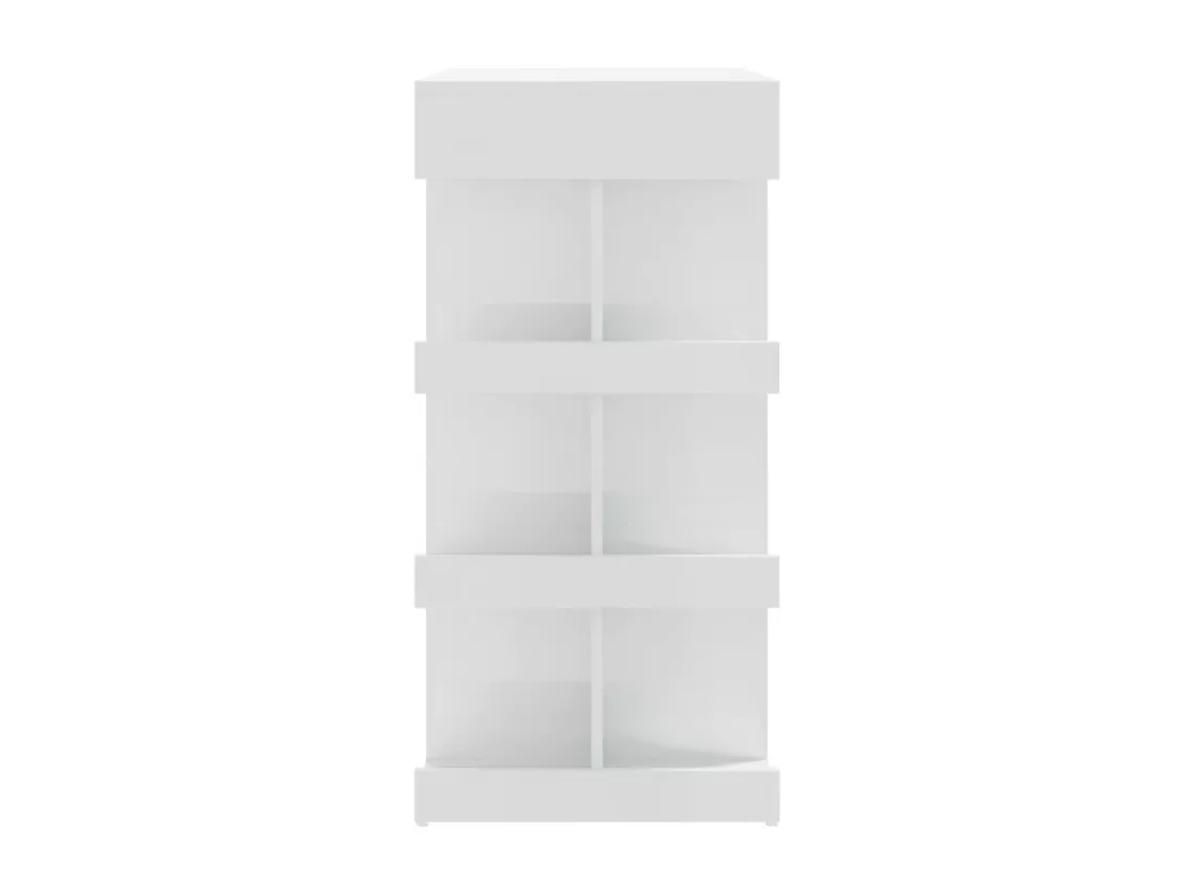 Table de bar étagère de rangement Blanc brillant 100x50x101,5cm