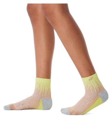 Chaussettes Asics Performance Run Quarter Rose/Jaune