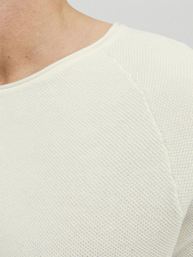 Jack & Jones JJEHILL KNIT CREW NECK NOOS Cloud dancer