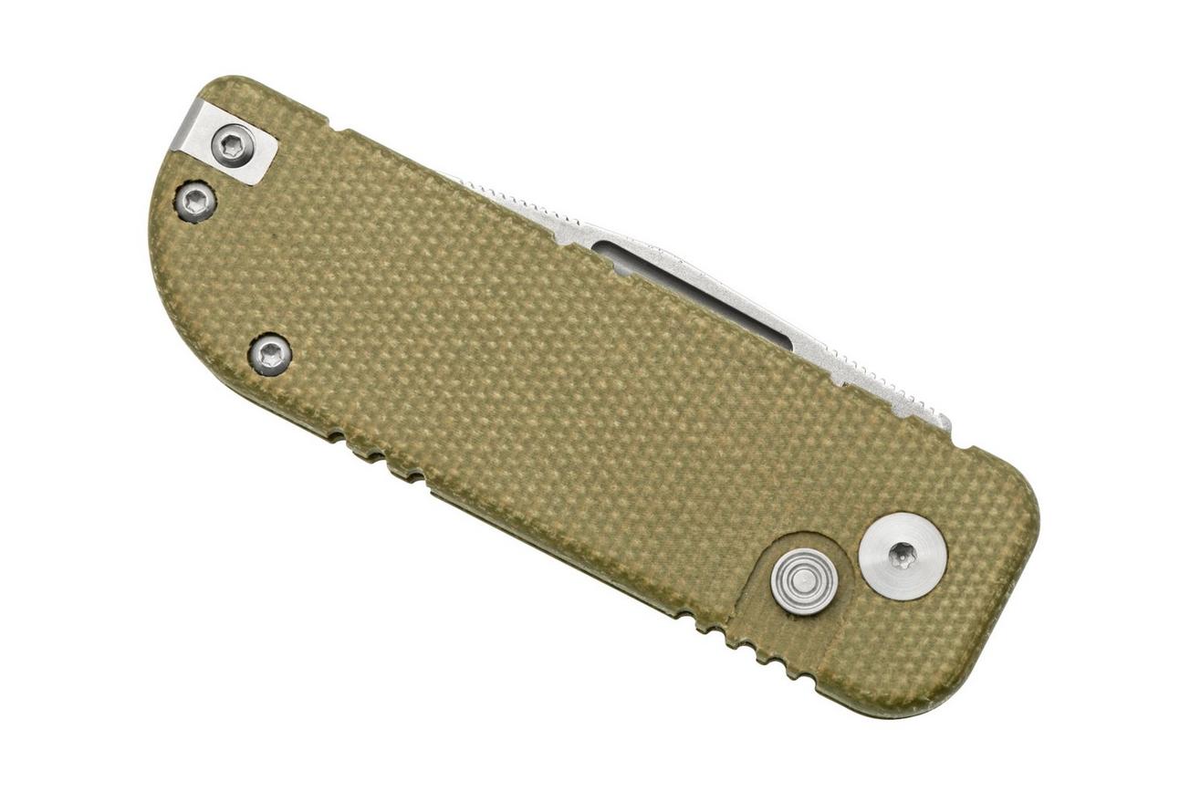 Black Fox NU-BOWIE, Stonewashed D2 Blade, OD Green Micarta zakmes