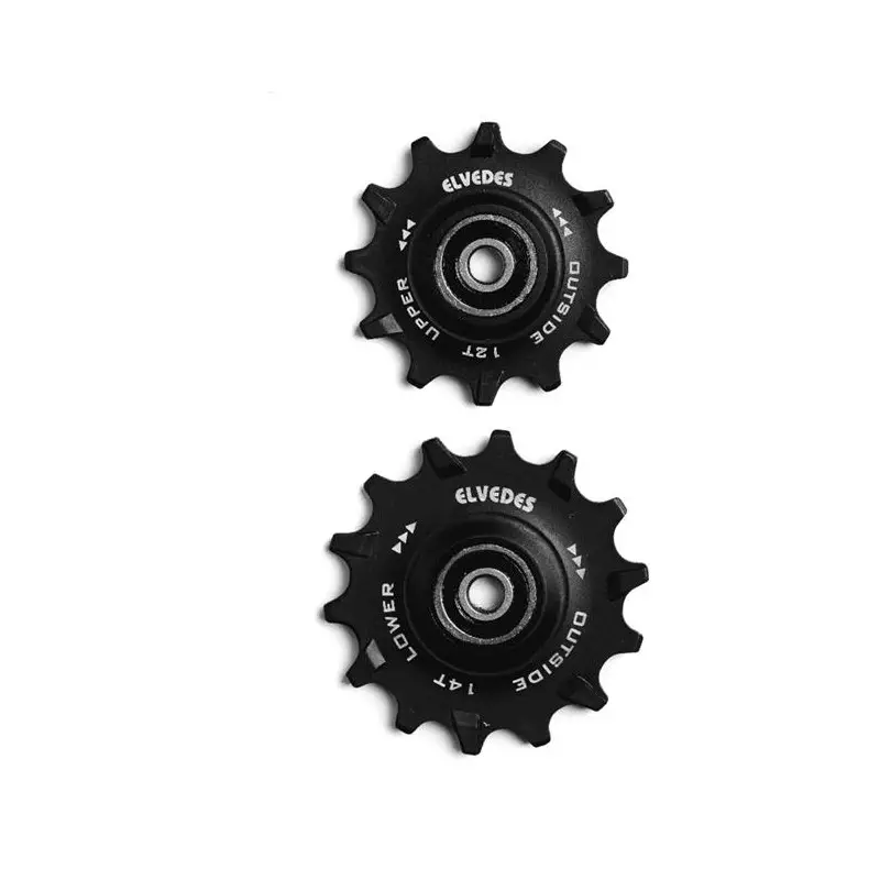 ELVEDES 1 Kit Galets de derailleur 1 x 12 + 1 x 14 dents roulements annulaires Narrow W