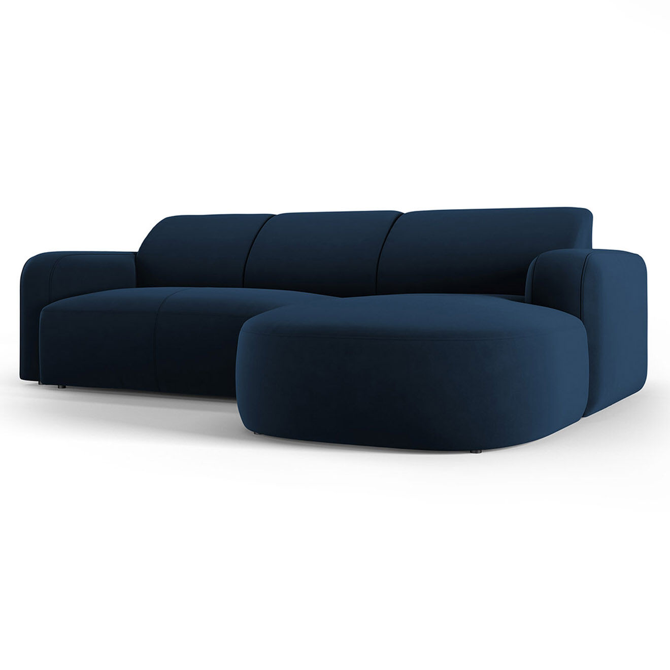 Mazzini Sofas Canapé d'angle droit Velours Jasmin 4 Places bleu roi - 250x170x72 cm