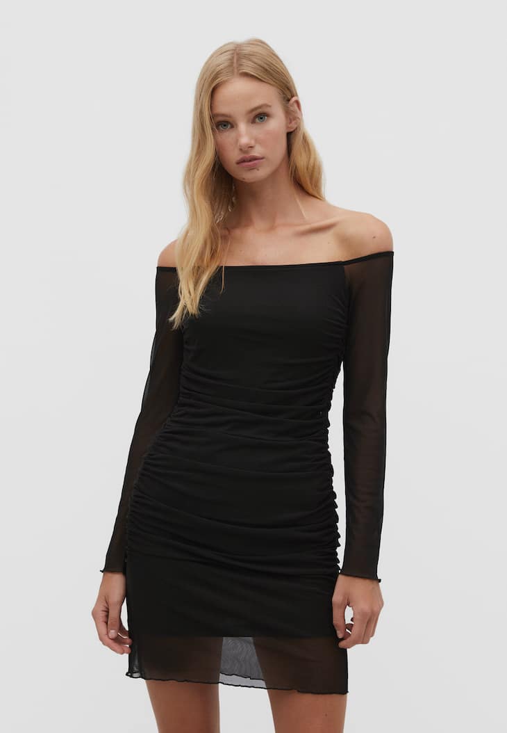 Vestido curto de tule
