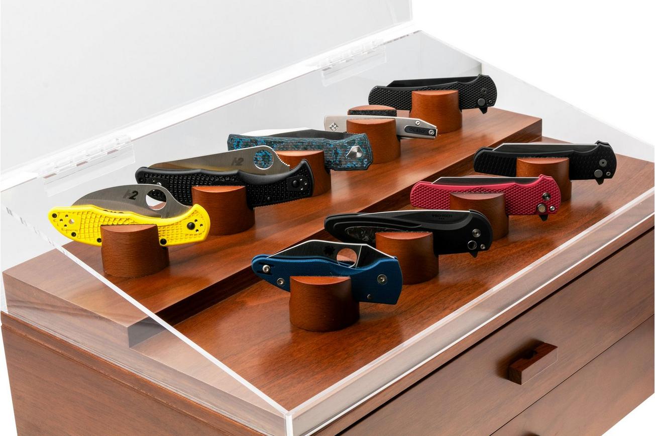 Holme & Hadfield Armada Knife Display Case AD-WT-0992-1 Walnut, zakmessen display voor 50 stuks