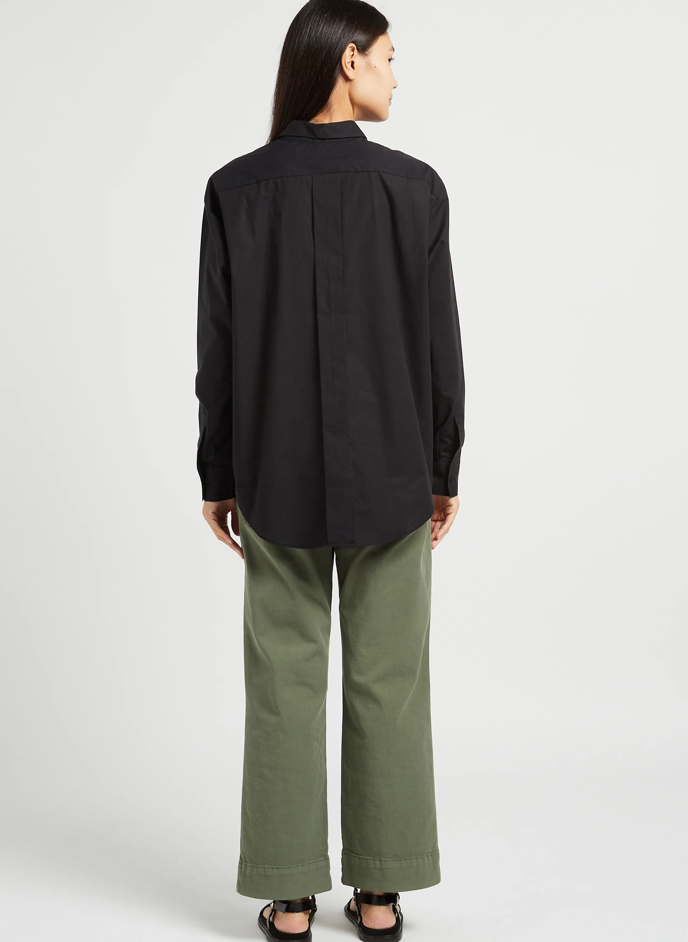 Chemise ample en coton | Noir