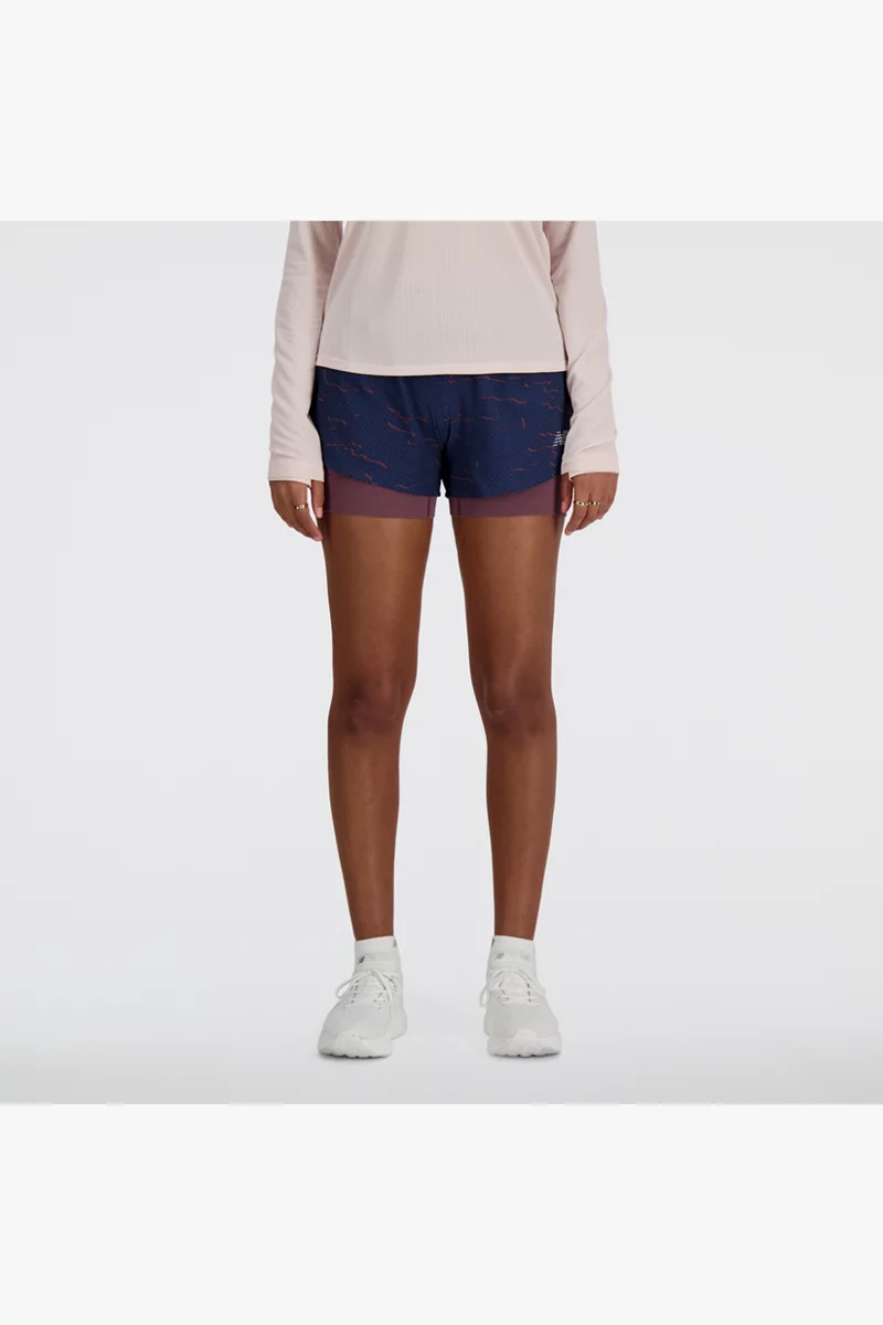 New Balance RC Seamless Printed  2In1 3 Inch Damen Short