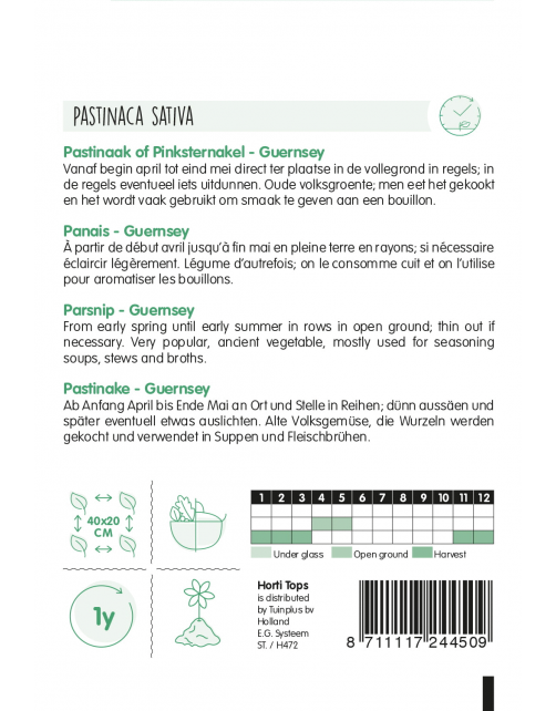 Hortitops Pastinaak Guernsey (Pinksternakel) - Groentezaden - 5 g