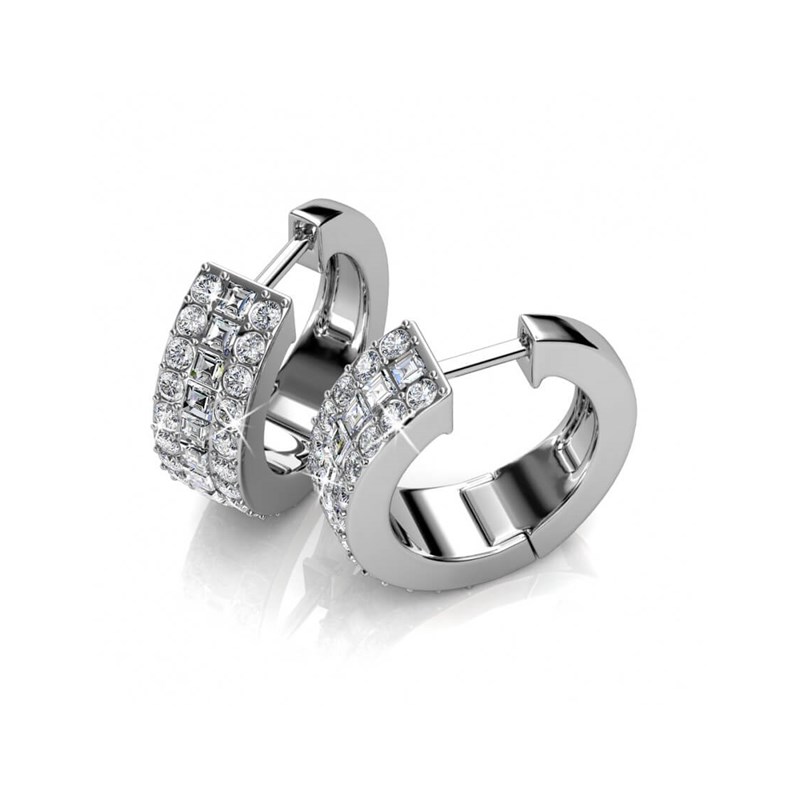 Boucles d'oreilles Olena - Argenté et Cristal