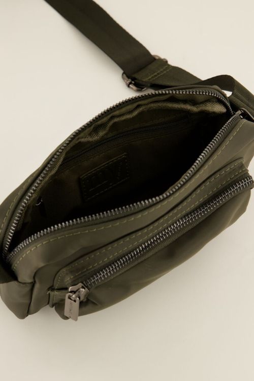 Groene crossbody tas met voorvak