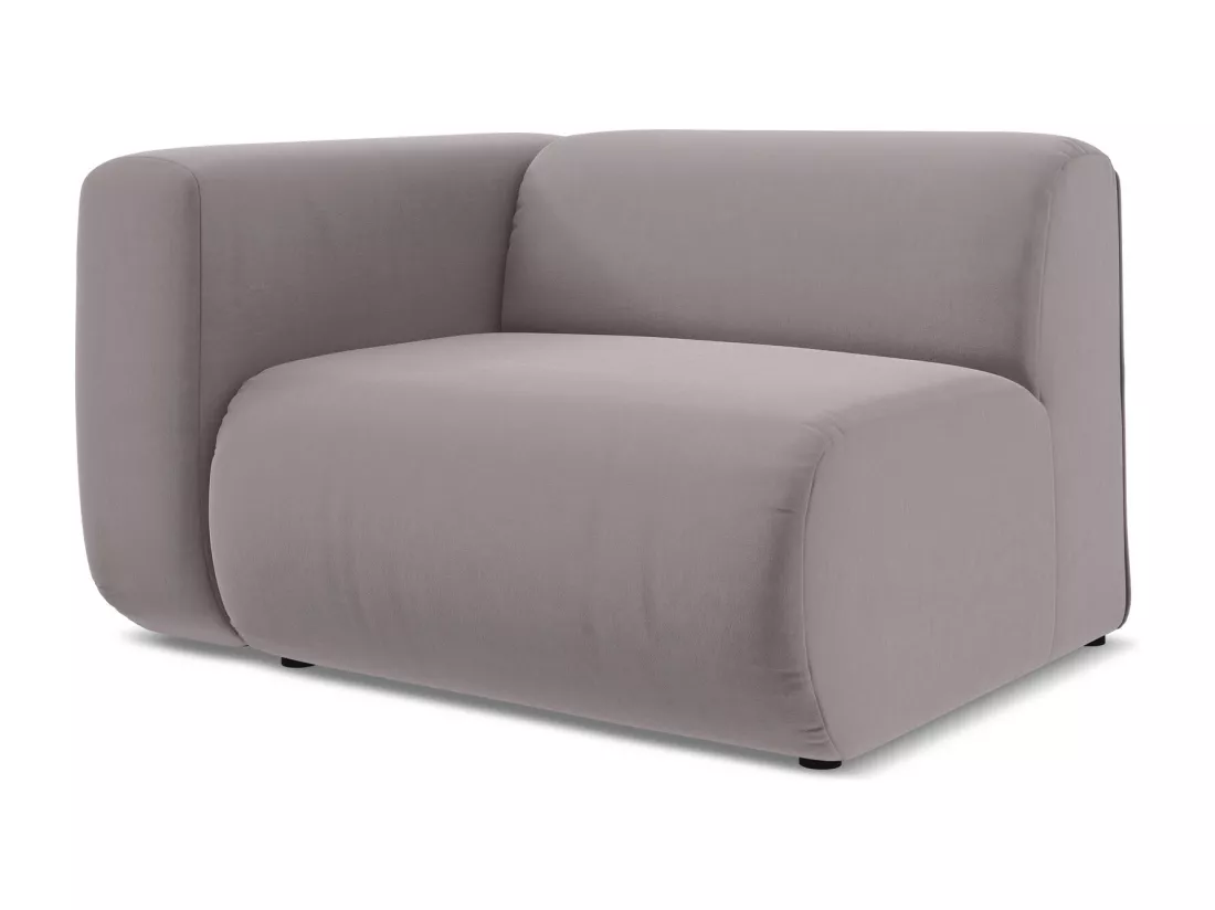 Module avec accoudoirs gauche en velours - lavande - EKAHI