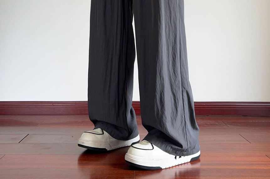 Deepwood - Mid Rise Plain Wide Leg Broek