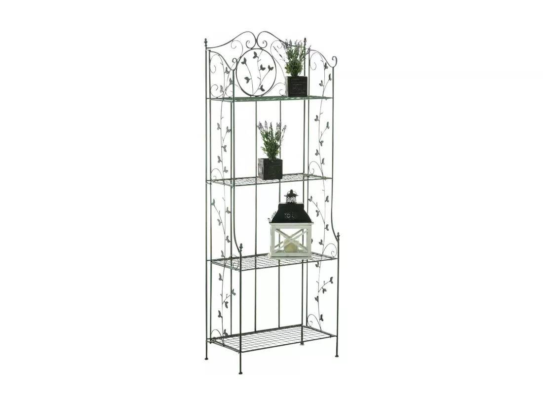 Étagères sur pied - Métal - 60 x 33 x 158cm - Vert antique - Arona