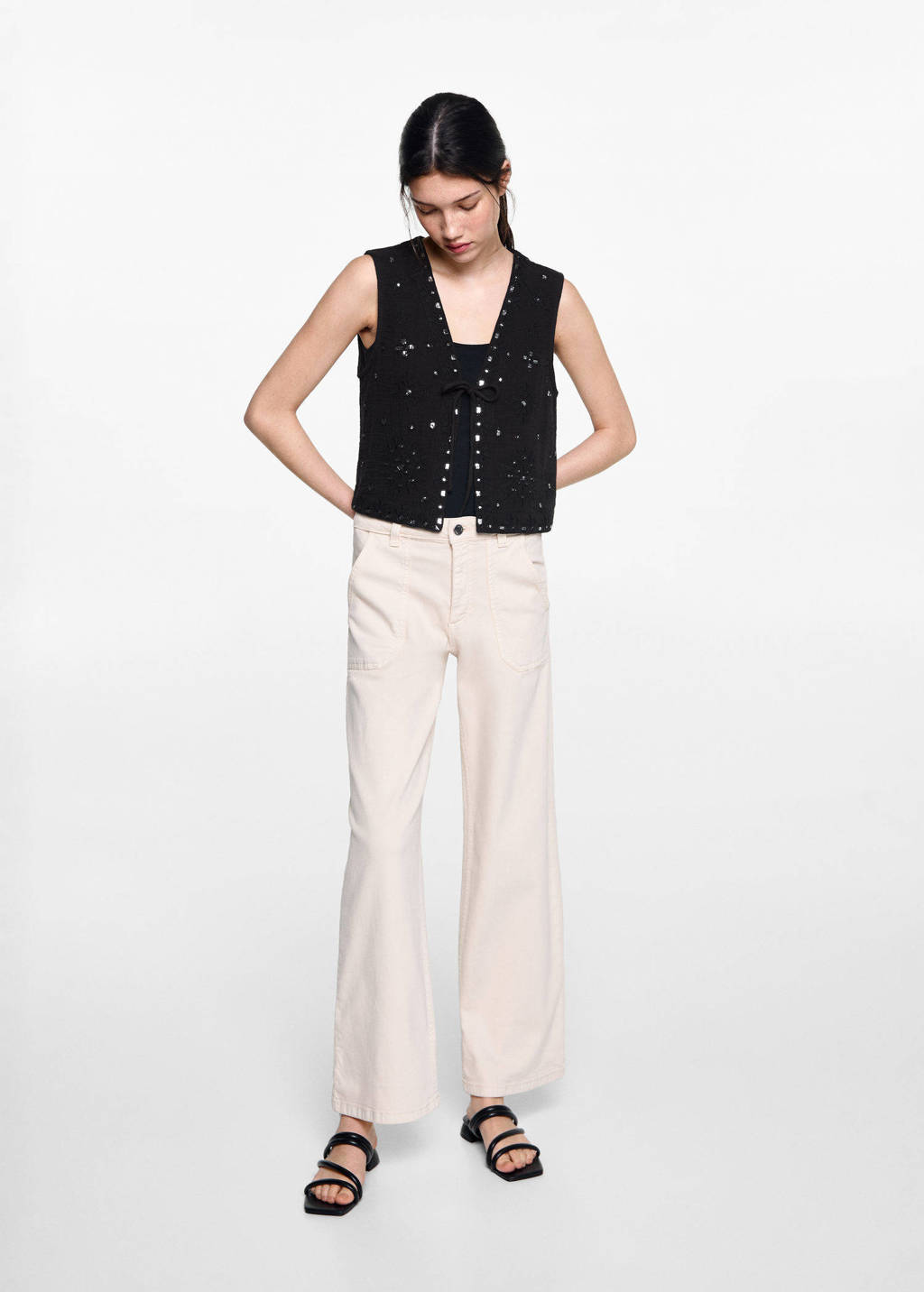 MANGO TEEN gilet zwart
