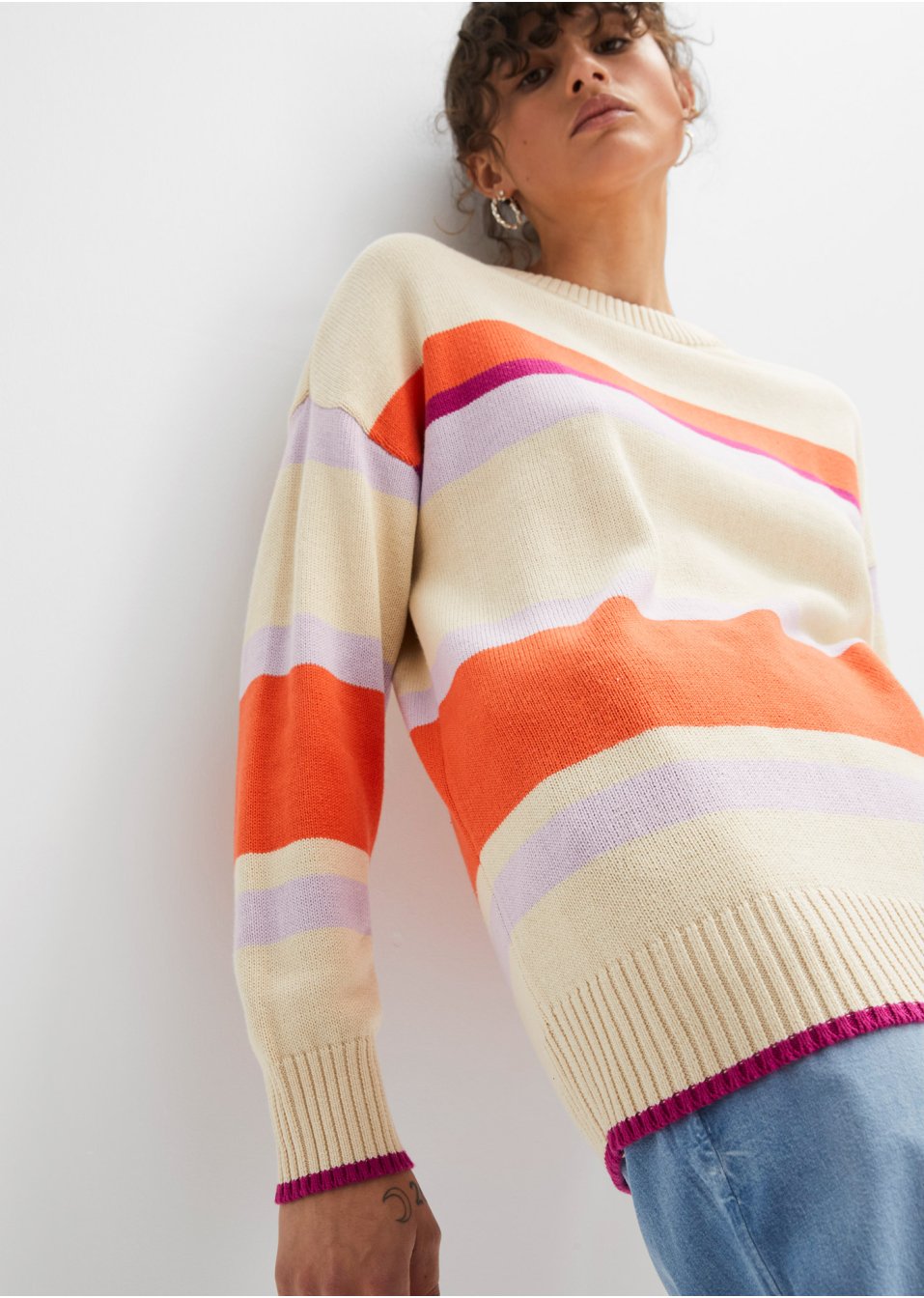 Pull en maille à rayures