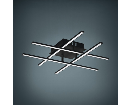 LED plafondlamp 4x5,3W 2800 lm 3000K 50x50 cm Lasana 3 zwart/wit