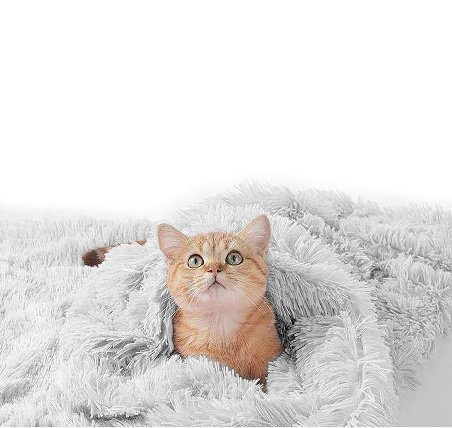(100x75cm) Gemütliche Haustier Kuschel Decke für Hunde / Katzen - Hellgrau