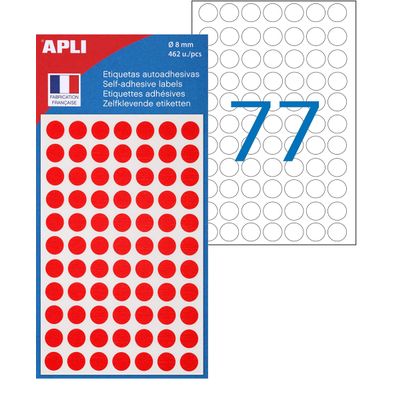 Apli Agipa - 462 Pastilles adhésives - rouge - diamètre 8 mm - réf 111833