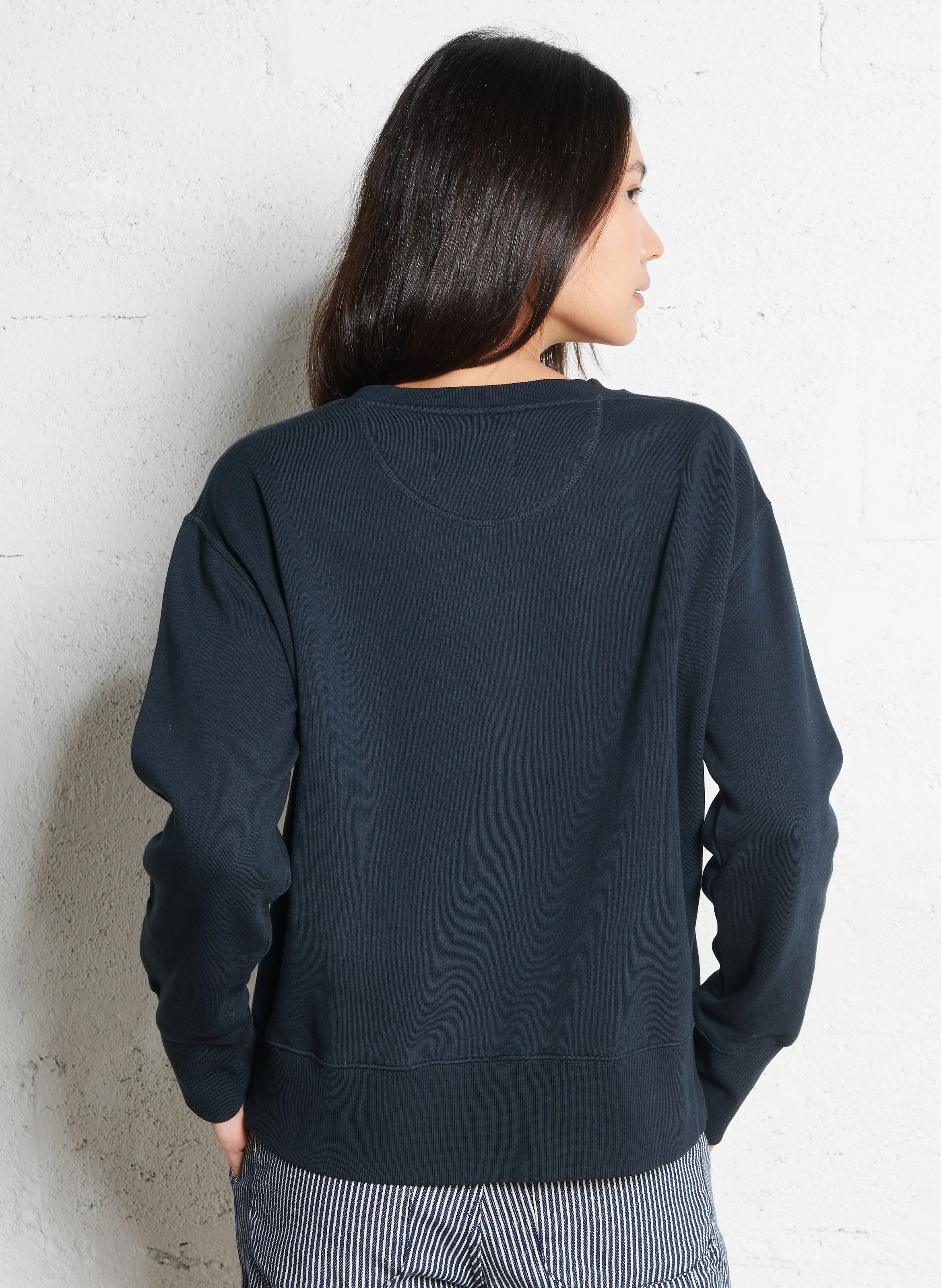 SORBET - Sweat droit col rond en coton bio mélangé | Noir