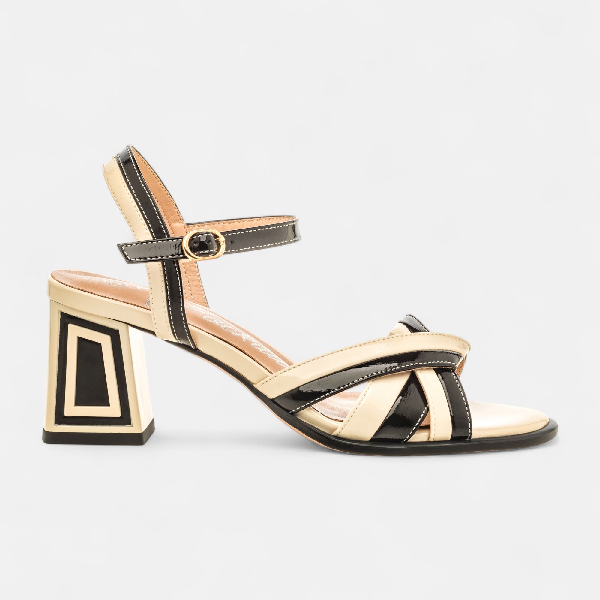 Nu-pieds à talon Femme beige