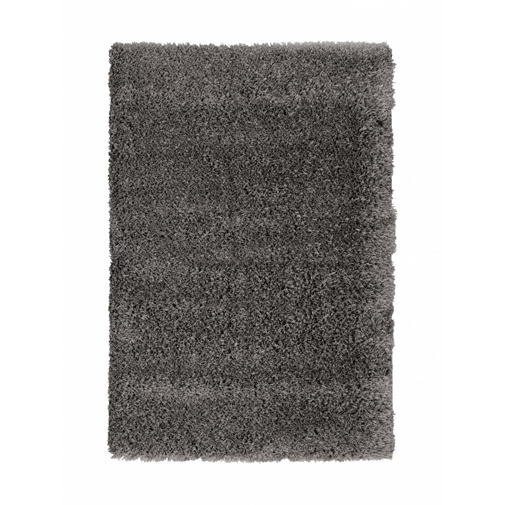 Tapis salon, chambre uni gris anthracite shaggy poils longs doux 100x150cm- décoration- mobilier d'intérieur
