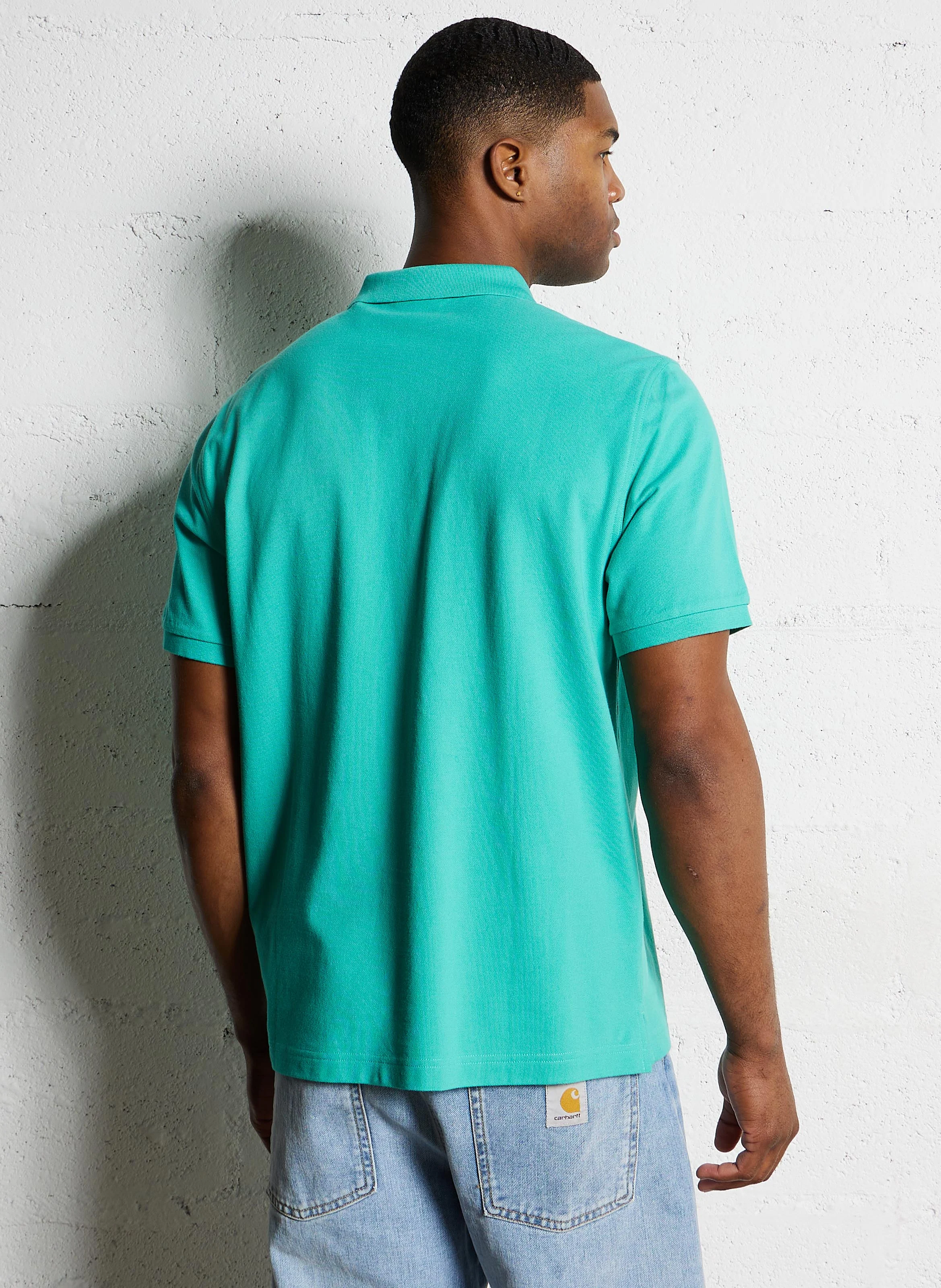 Polo col classique droit en coton| Vert