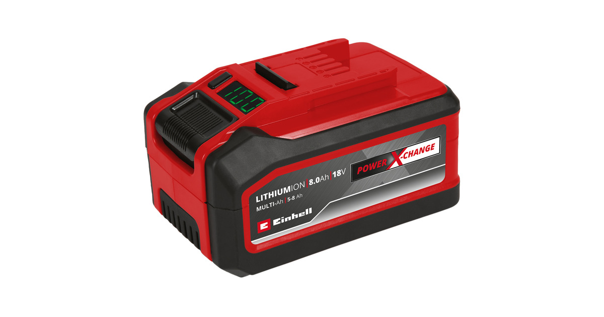 EINHELL18V 5-8Ah Multi-Ah PXC Plus Accu oplaadbare batterij  (Rood/zwart)