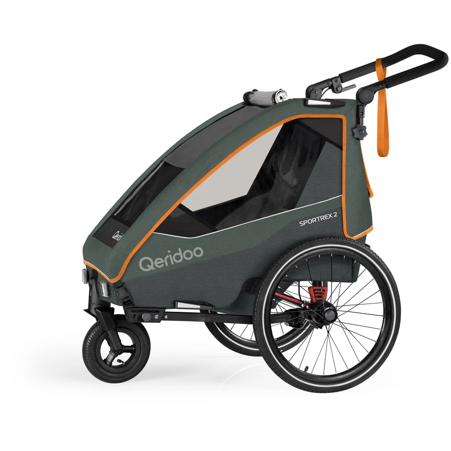Qeridoo® Kinderfahrradanhänger Sportrex 2 Limited Edition Forest Green
