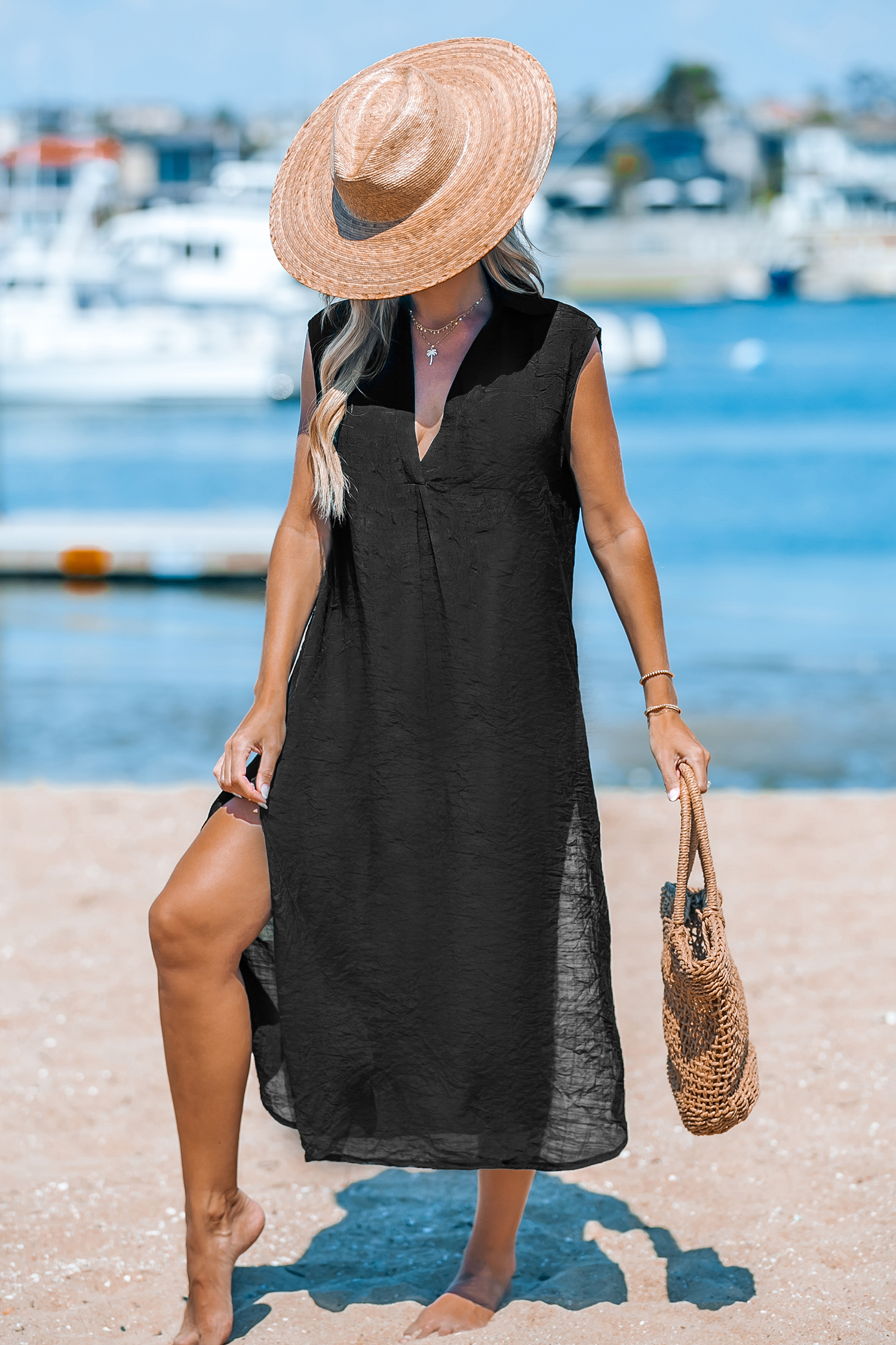 Robe cover up midi noire