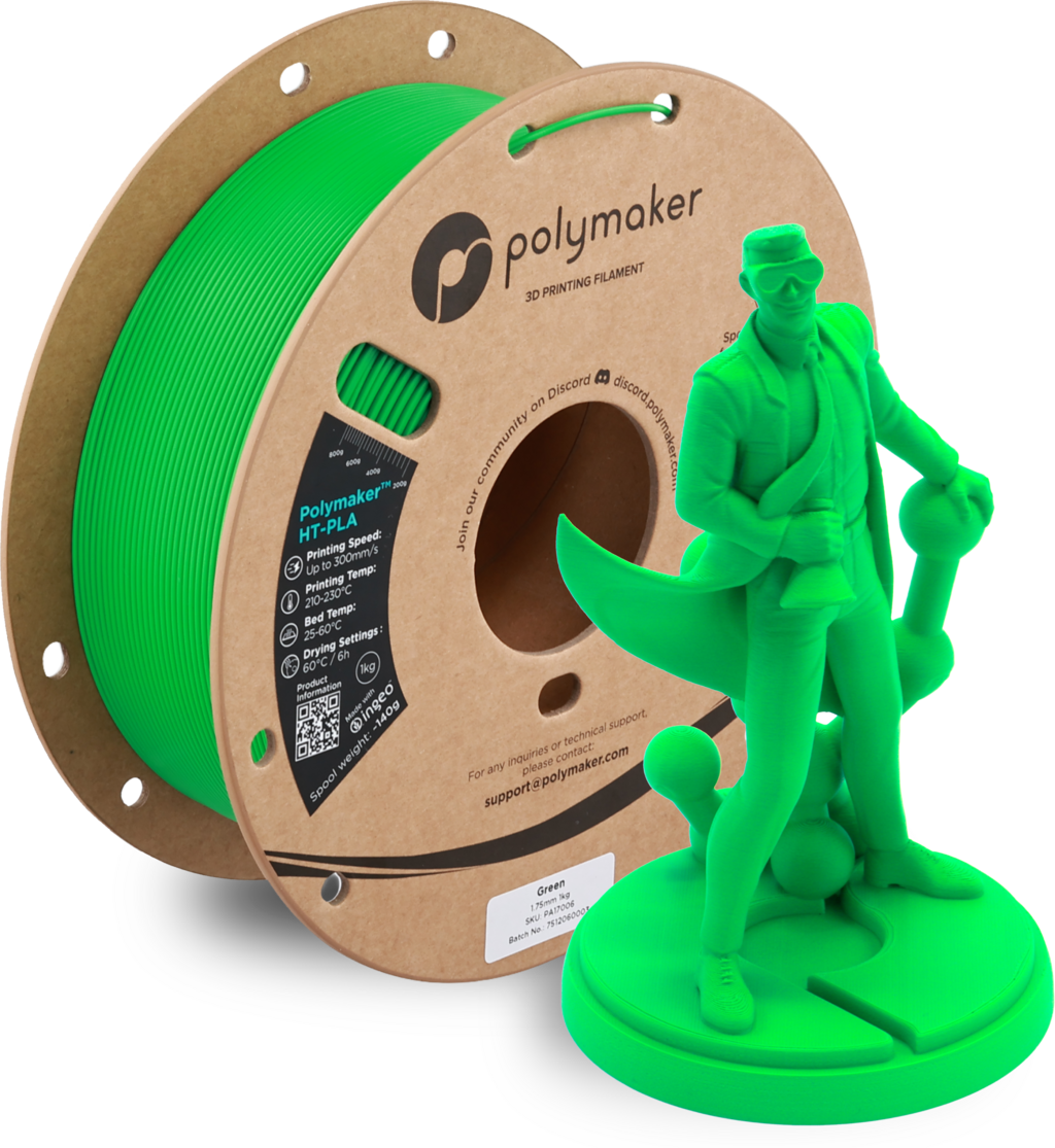 Polymaker  HT-PLA Green, 1,75 mm / 1000 g    Hochleistungs-PLA für hitzestabile 3D Druckanwendungen in Green